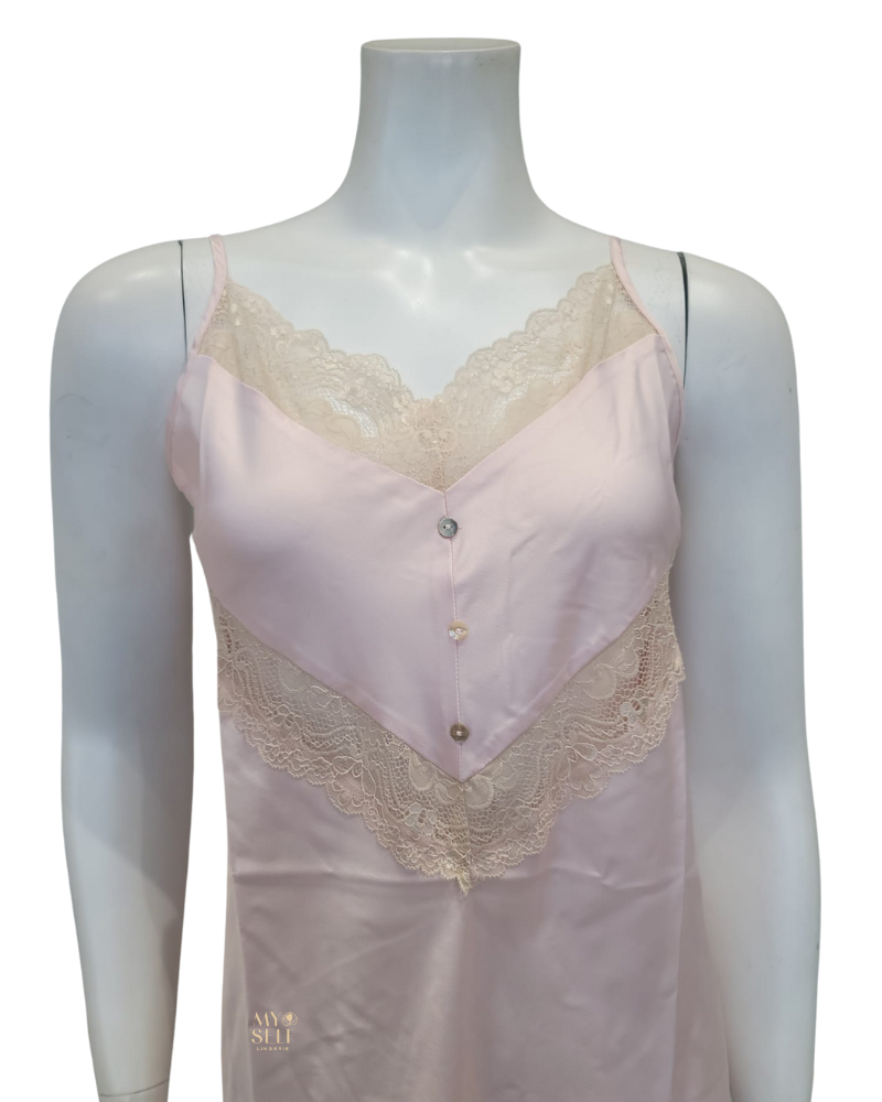 Flora Nikrooz Q81345 + Q81346 Light Pink Desirae Chemise & Wrap Set myselflingerie.com