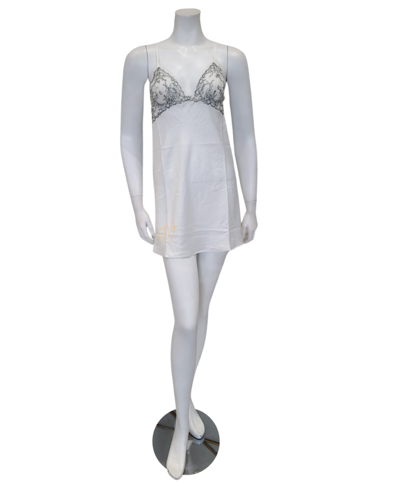 Flora Nikrooz Q81370 + Q81371 Ivory Angelique Chemise & Wrap Set myselflingerie.com