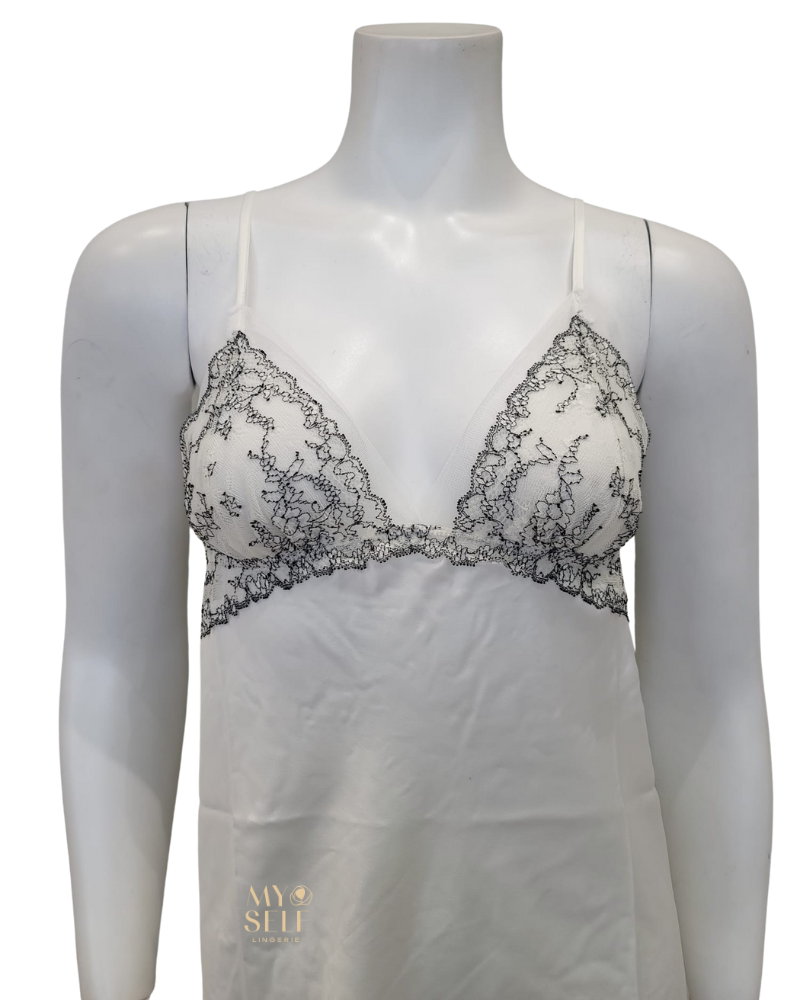 Flora Nikrooz Q81370 + Q81371 Ivory Angelique Chemise & Wrap Set myselflingerie.com