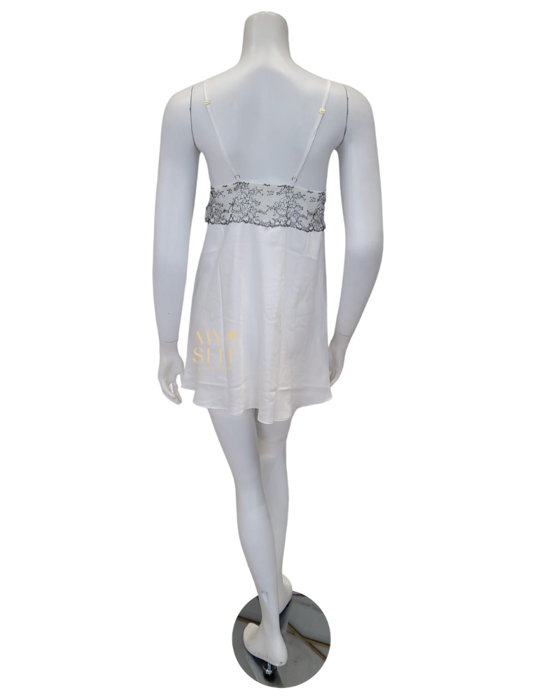 Flora Nikrooz Q81370 + Q81371 Ivory Angelique Chemise & Wrap Set myselflingerie.com