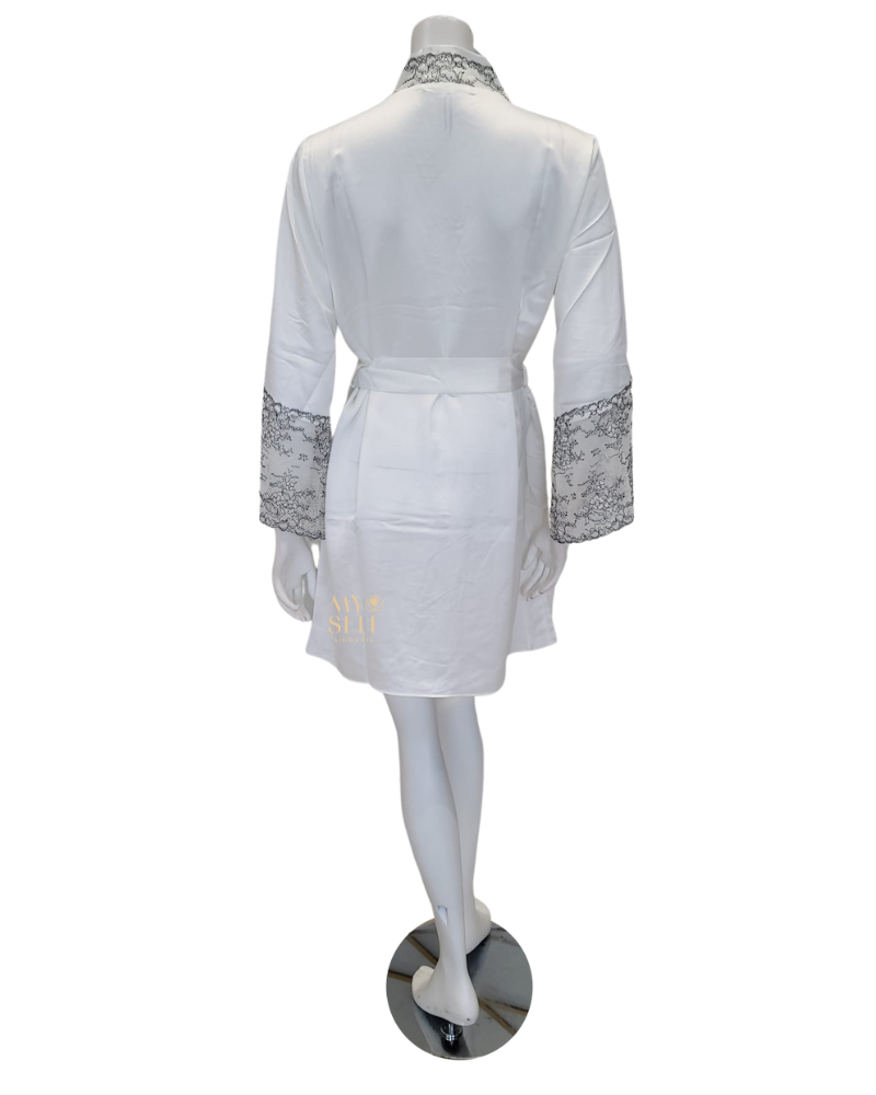 Flora Nikrooz Q81370 + Q81371 Ivory Angelique Chemise & Wrap Set myselflingerie.com