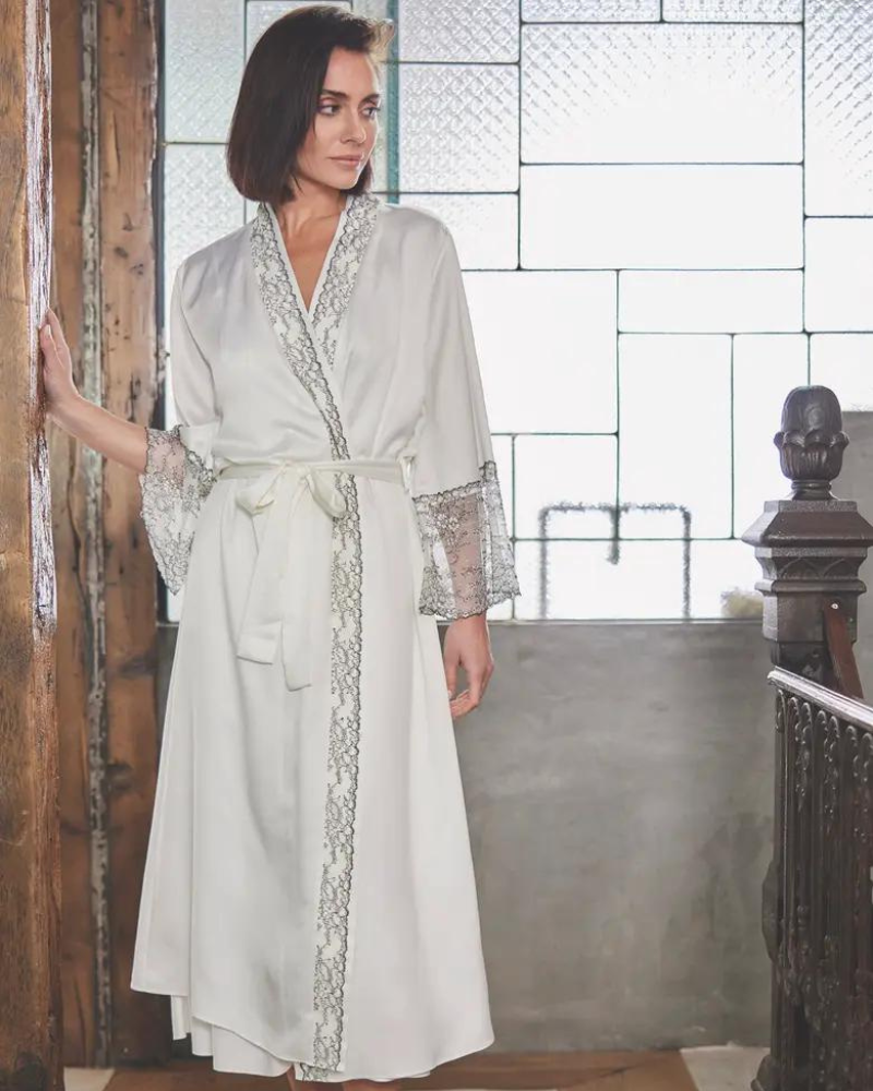 Flora Nikrooz Q81149 + Q81148 Ivory Angelique Gown & Robe Set myselflingerie.com