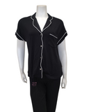 UGG 1131518 Black Aimee Short Sleeves Button Down Pajama Set myselflingerie.com