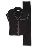 UGG 1131518 Black Aimee Short Sleeves Button Down Pajama Set myselflingerie.com