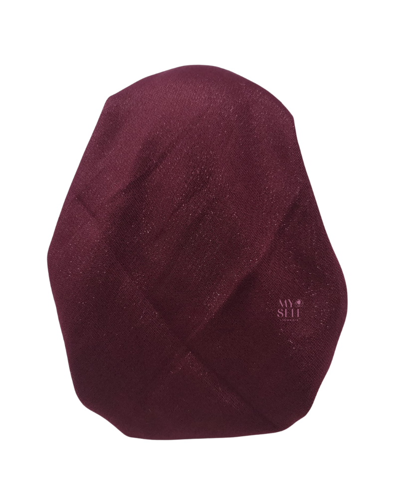 Lizi Headwear AVSHBU Solid Burgundy Shimmer Pre-Tied Bandanna with Full Grip myselflingerie.com