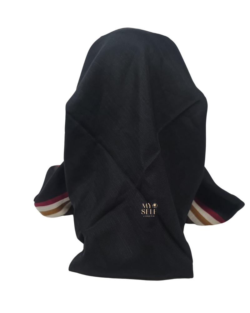 Lizi Headwear OBVSPBL Black Sport Stripe Open Back Bandanna with Full Grip myselflingerie.com