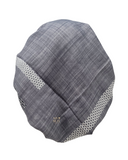 Lizi Headwear AVTXSGY Grey Stripe Textured Pre-Tied Bandanna with Full Grip myselflingerie.com