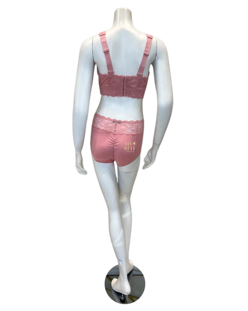 Cosabella NEVER1389 + 0743 Jaipur Pink Super Curvy Longline Bralette & Panty Set myselflingerie.com