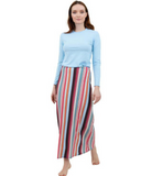Undercover Waterwear S22-LS-MULTI Stripe Print Maxi Swim Skirt myselflingerie.com