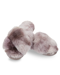 Me Moi MZP07137 Lavender Cross Josephine Plush Slippers myselflingerie.com