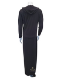 Laurel LN580A Black Gucci Inspired Button Down Nightgown & Hoodie MYSELFLINGERIE.COM