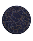 Lizi Headwear Geometric Lined Navy Gold Silver Beret myselflingerie.com