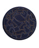 Lizi Headwear Geometric Lined Navy Gold Silver Beret myselflingerie.com