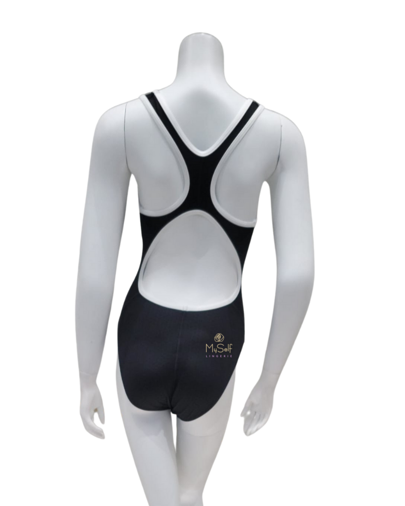 MHEXS7A Black/White Hexa Maxfit Swimsuit