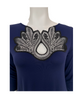 Oh! Zuza OZ246 Navy Flared Modal Nightshirt with Black Lace Neckline MYSELFLINGERIE.COM