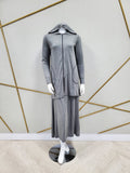 Minimalist Long Grey Nightgown & Lounge Hoodie
