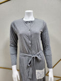 Rojo London Flora Grey Nightshirt with Button Down Wrap