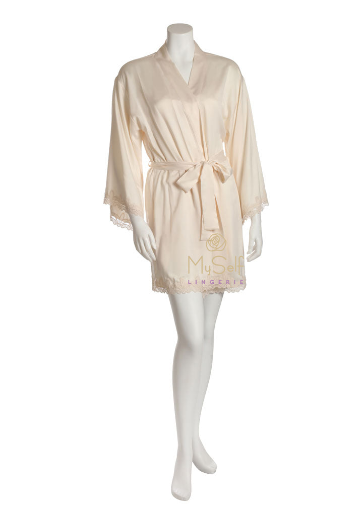 Flora Nikrooz Q80819 Othela  Lace Satin Wrap Robe myselflingerie.com