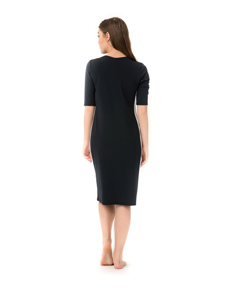 Undercover Waterwear RD-BK Black Racer Stripe Swim Dress myselflingerie.com