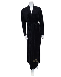 ROBE5 Black Crushed Velvet Morning Robe Wrap