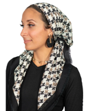Tie Ur Knot Black Houndstooth Pre-Tied Bandanna with Light Non Slip Grip