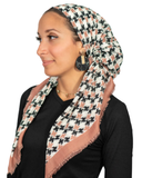 Tie Ur Knot Rose Houndstooth Pre-Tied Bandanna with Light Non Slip Grip