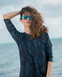 Undercover Waterwear S19-FLD-BI Blue Ikat Flow Swim Dress myselflingerie.com