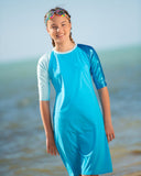 Undercover Waterwear S19-KDB-BM Blue Metallic Kids Baseball Swim Dress myselflingerie.com