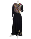 Angelice S5791-L Black Nursing Nightgown with Leopard Print MYSELFLINGERIE.COM