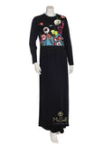 Angelice S5791 Black Nursing Nightgown with Floral Design myselflingerie.com