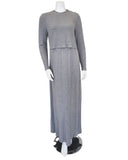 S6034 Grey Ribbed Bamboo Modal Nursing Nightgown