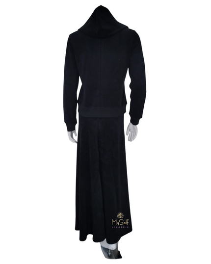 Red Myth Jet Black Terry Bathrobe 2 Piece Set