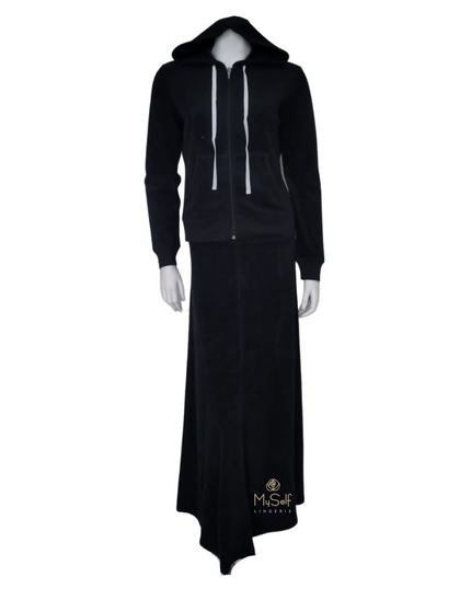 Red Myth Jet Black Terry Bathrobe 2 Piece Set