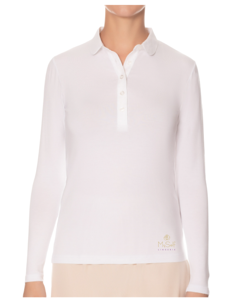 Gemsli Modal Long Sleeve Shell with Rounded Collar