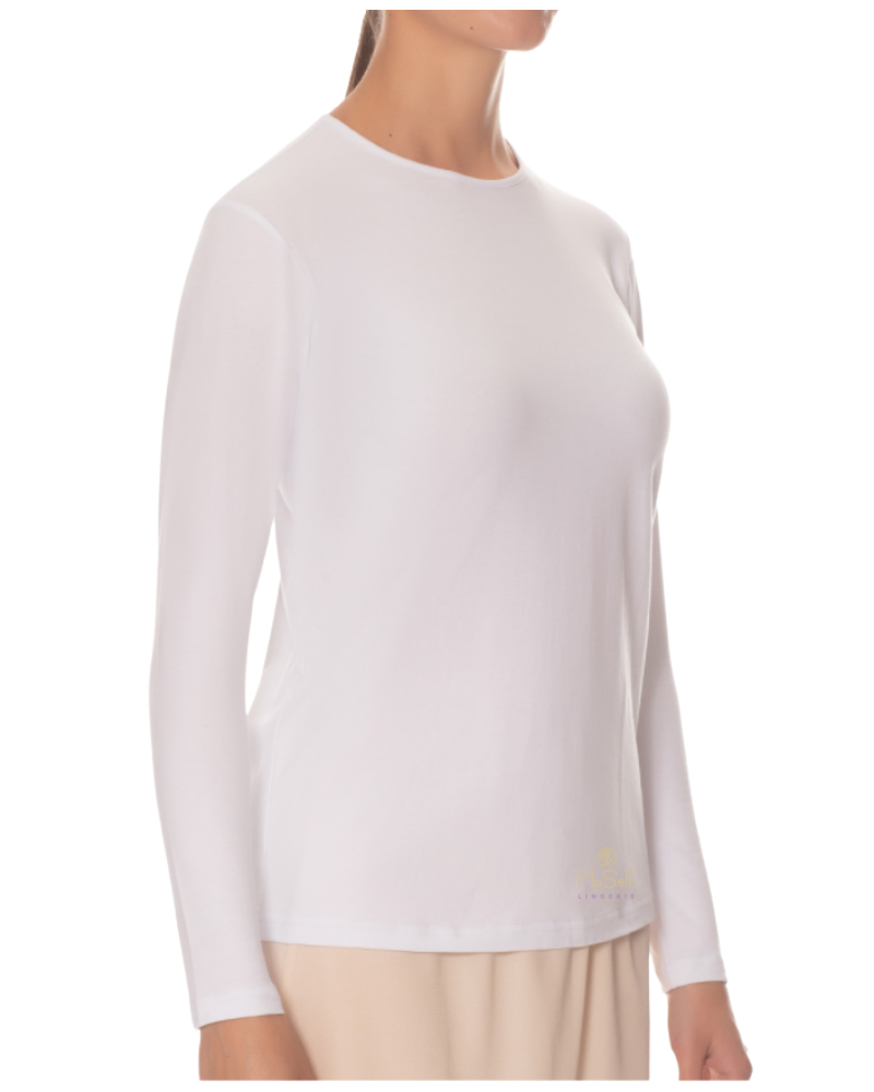 Gemsli White Long Sleeve Organic Cotton Shell