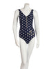 Marc and Andre Paris SP19-01 Polka Dot Navy Bathing Suit with Gold Zipper myselflingerie.com