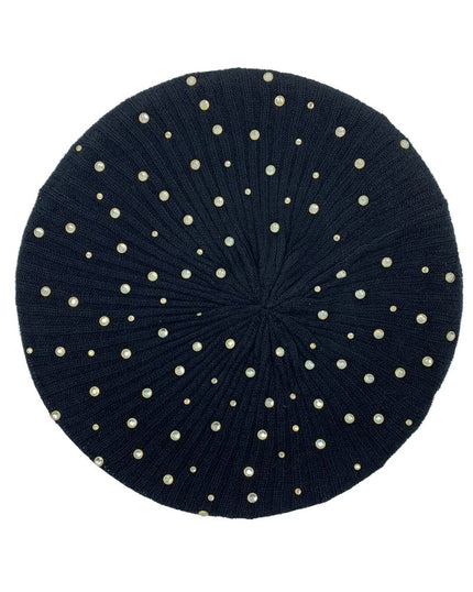 Revaz Black Knit with Iridescent Studs Snood