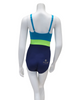 TBESOL7A Blue Multi Splice Belted Controlfit Swimsuit