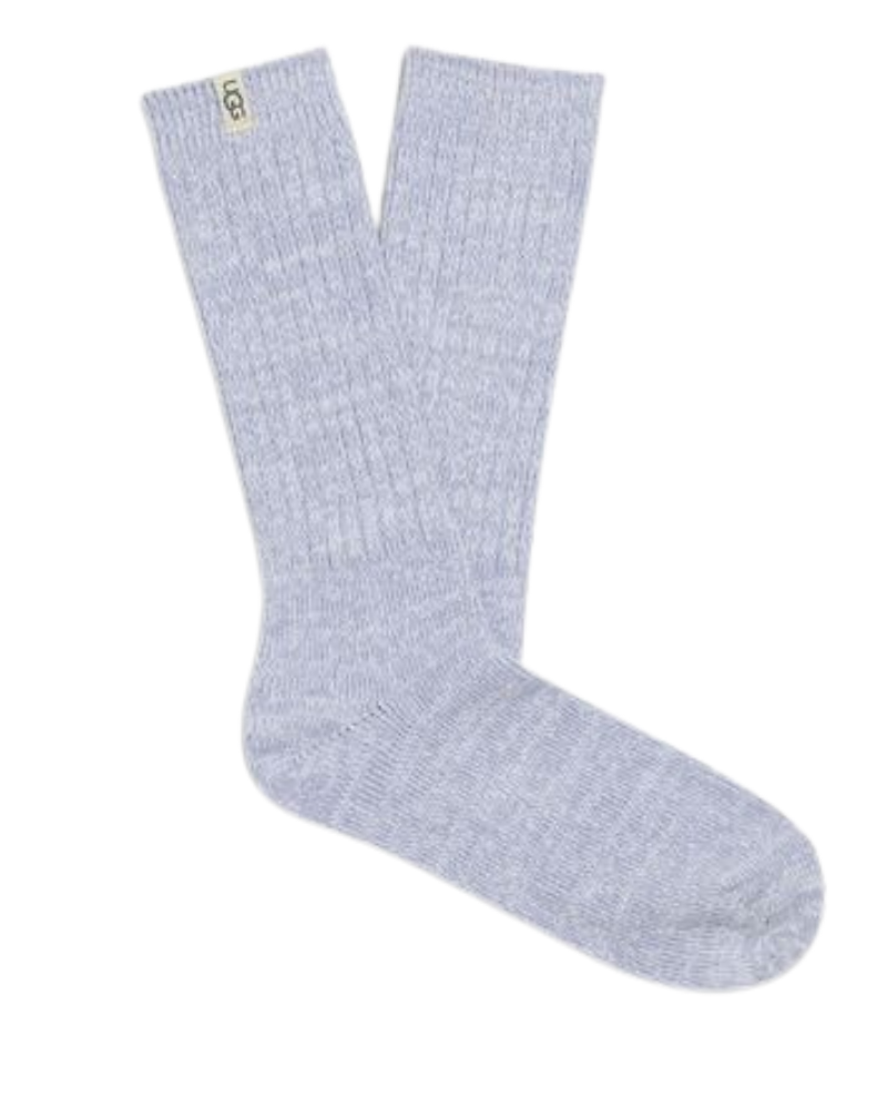 UGG 1014832 Grey/Black Rib Knit Slouchy Crew Socks myselflingerie.com