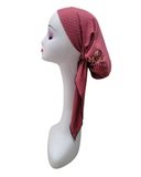 Triple Up Dark Mauve Wide Ribbed Unlined Pre-Tied Bandanna