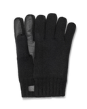 UGG 20093 Men's Black Knit Gloves with Palm Patch MYSELFLINGERIE.COM