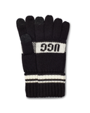 UGG Black Knit Logo Gloves with Touch One Size