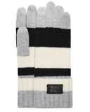 UGG Black Multi Colorblock Knit Gloves One Size