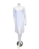 Vanilla Night and Day Lace Button Down White Modal Nightshirt
