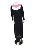 Nico Italy Pink/Cream/Black Colorblock Cotton Nursing Nightgown