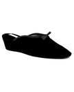 Jacques Levine 20397V Lolita Black Velvet Wedge Slipper myselflingerie.com