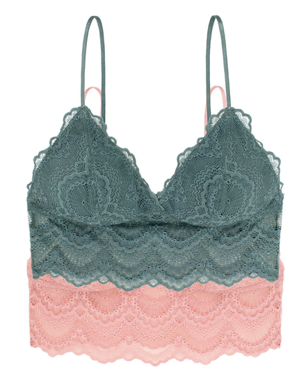 DORINA D000761 + D000322 Green & Pink Mia Bralette Set 2 Pack MYSELFLINGERIE.COM