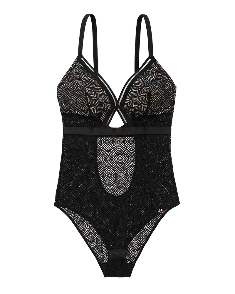 Dorina D000814 Sunray Black Lace Bodysuit myselflingerie.com
