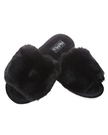 Me Moi MZP07111 Bette Black Plush Slipper myselflingerie.com