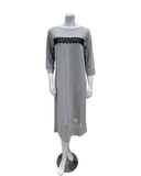 Oh! Zuza Heather Grey Accented Long Sleeve Modal Nightshirt